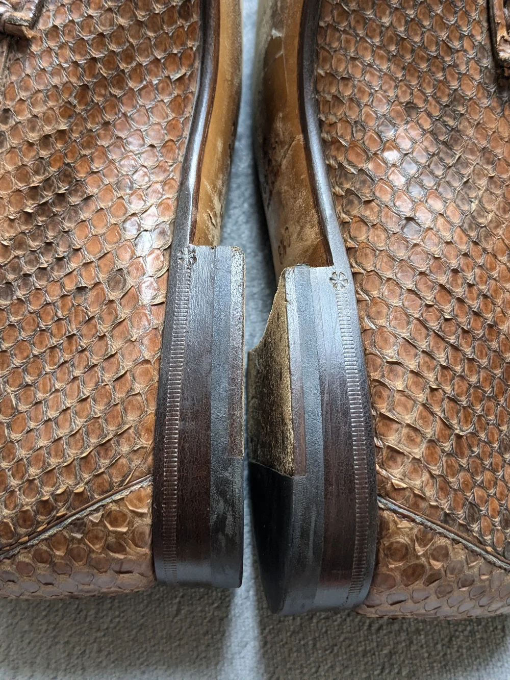 Gucci Men’s Brown Python Leather Horsebit Loafers US 9 Snakeskin Exotic